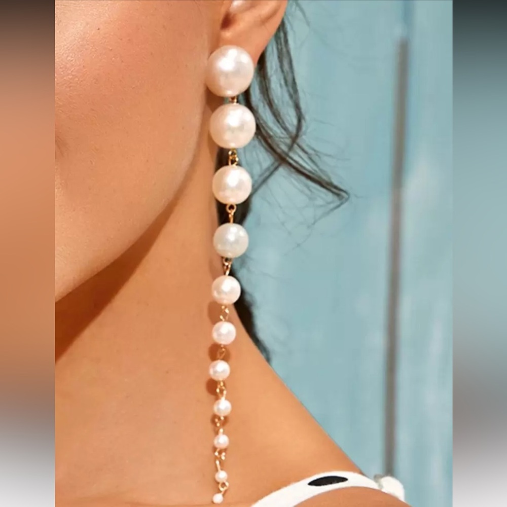Pearl Longline Drop Earrings NEW 🏷️